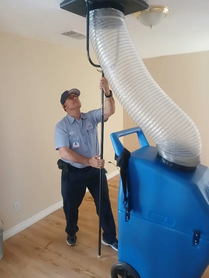 Mini Split Installation technician using HEPA equipment in Fillmore
